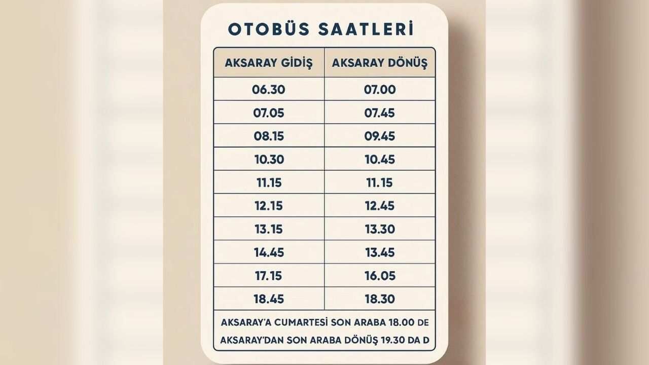 Ortaköy-Aksaray otobüs saatleri güncellendi: İşte yeni saatler