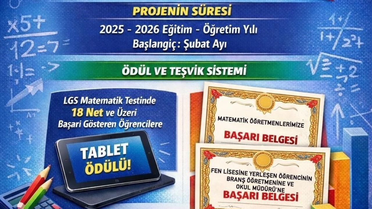 Matematikte başarılı olana tablet hediye