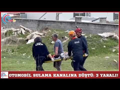 OTOMOBİL SULAMA KANALINA DÜŞTÜ: 3 YARALI!