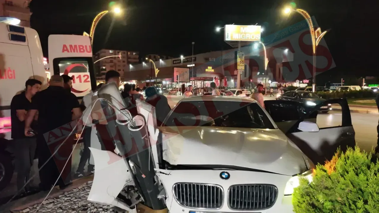 Virajı alamayıp, aydınlatma direğine çarptı