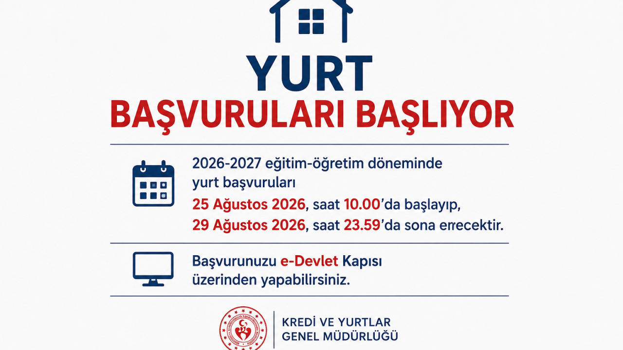 KYK yurt başvuruları için tarih belli oldu