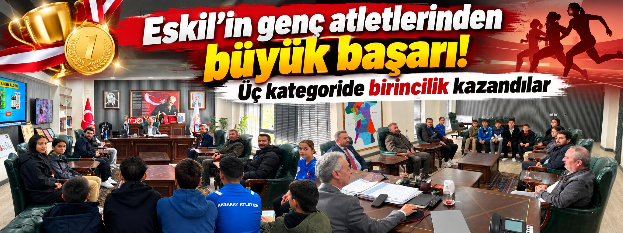 Eskil’in genç atletlerinden büyük başarı! Üç kategoride birincilik kazandılar