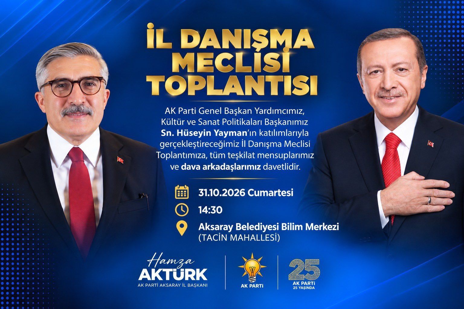 AK Parti Genel Başkan Yardımcısı Yayman, Aksaray’a geliyor