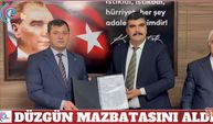 Düzgün mazbatasını aldı