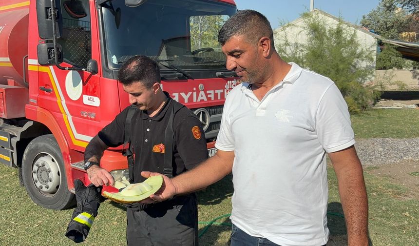 Yangını söndüren itfaiyeye bakın ne ikram etti
