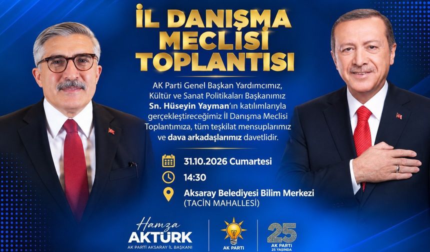AK Parti Genel Başkan Yardımcısı Yayman, Aksaray’a geliyor