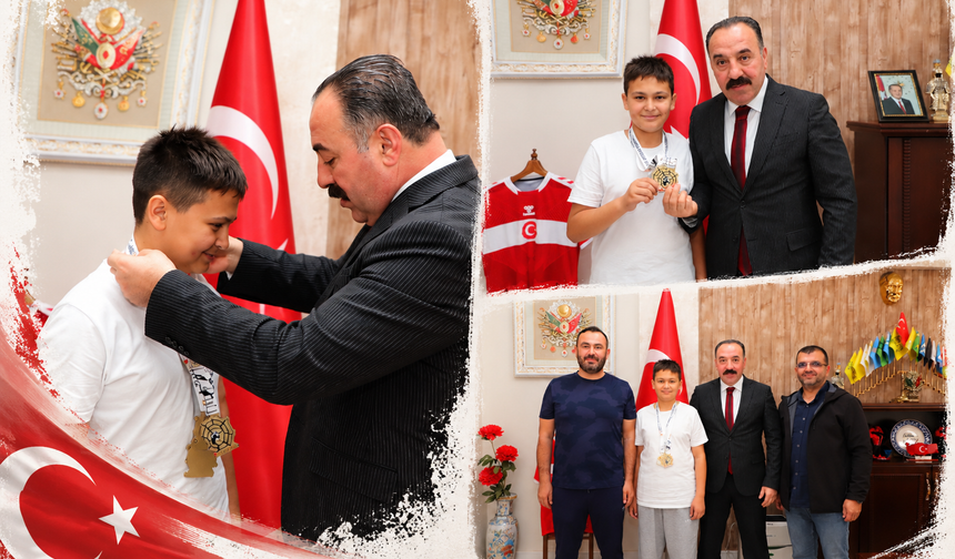 Aksaraylı Genç Atıcı Talha Erkmen’e Resmi Tebrik